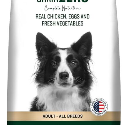 Grain Zero Real Chicken, Egg and Vegetables Adult Dry Dog Food 3kg | No Grain Formula, Gluten-Free, GMO-Free, 48% Real Meat Inclusion, Promotes Healthy Skin & Coat | Adult - All Breeds